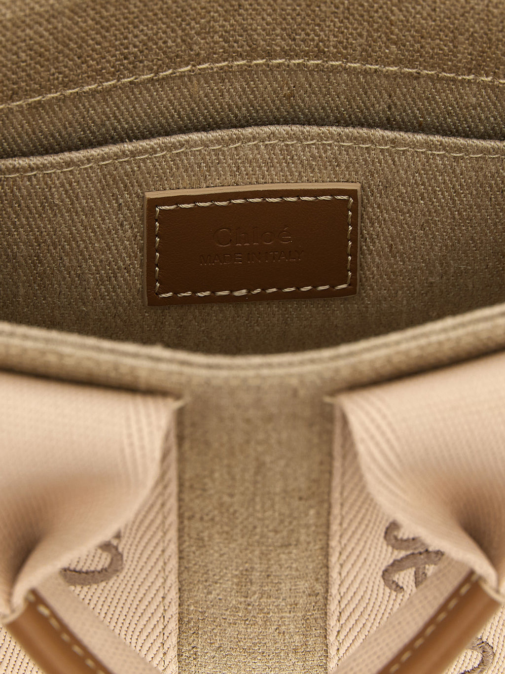 Chloé Woody Mini Linen Tote Bag Pink
