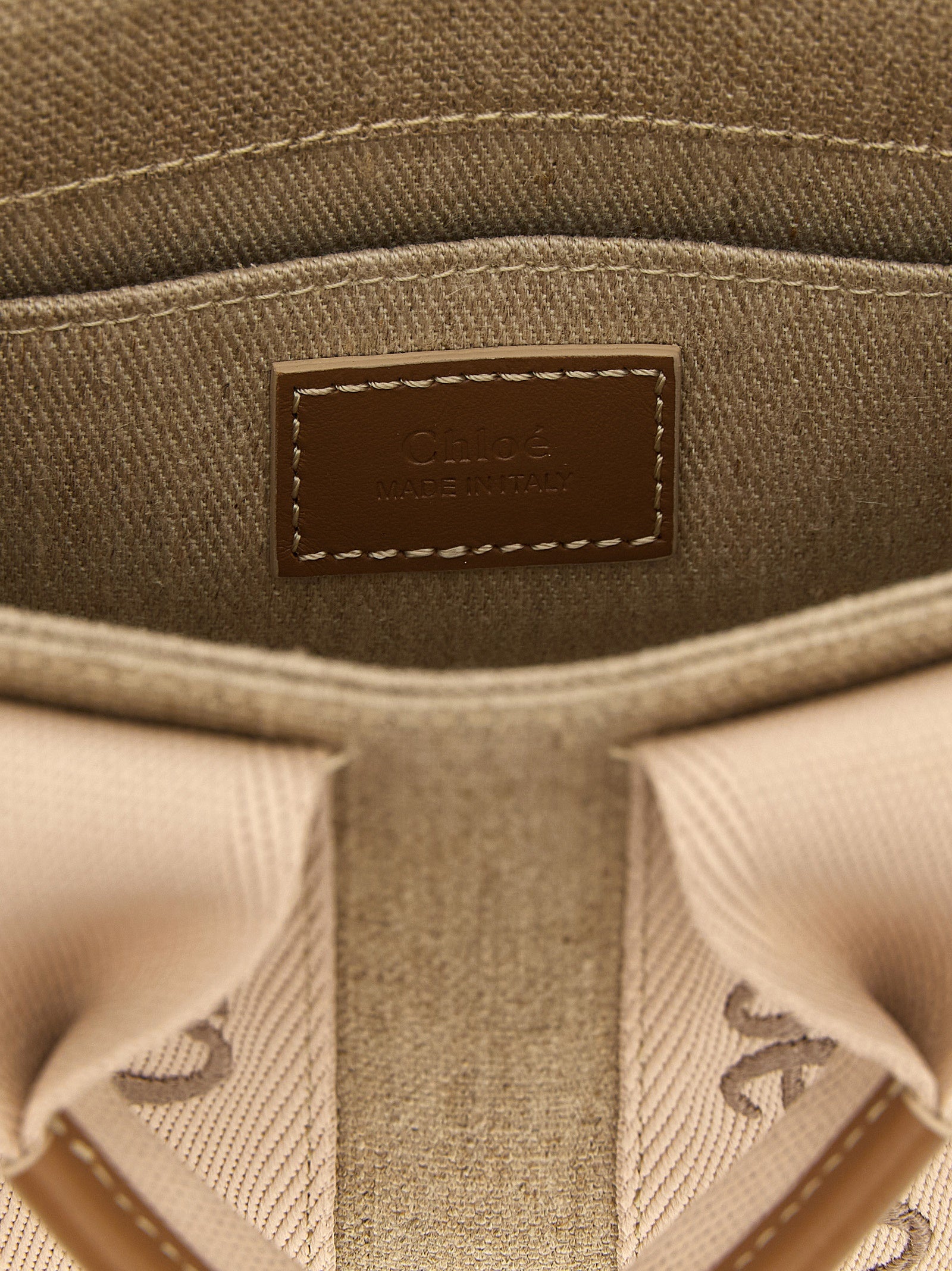 Chloé Woody Mini Linen Tote Bag Pink