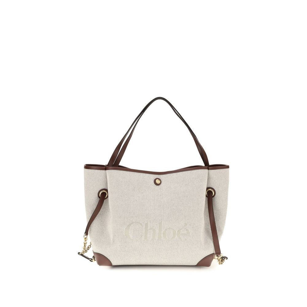 Chloé Clover Large Canvas Tote Bag Beige