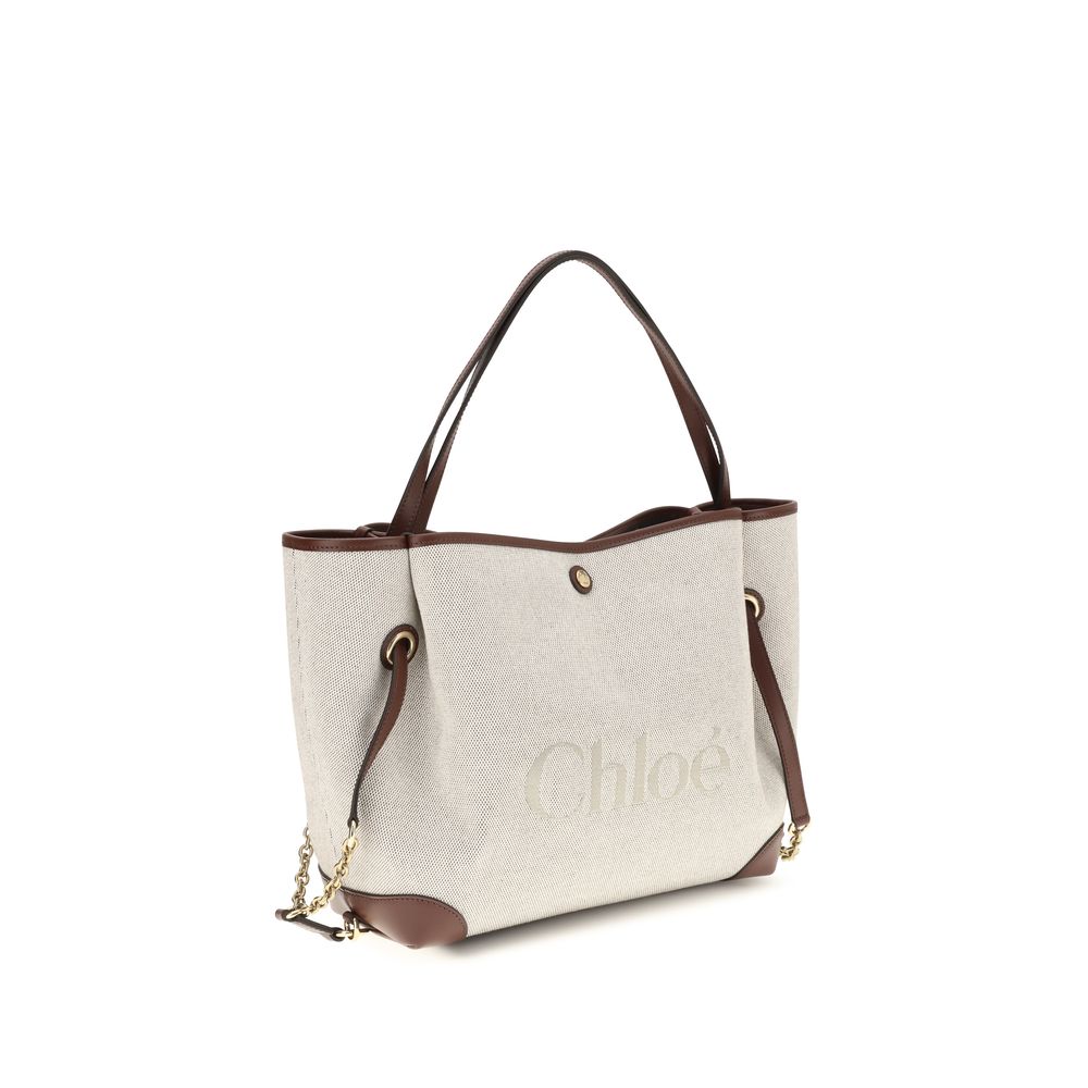 Chloé Clover Large Canvas Tote Bag Beige