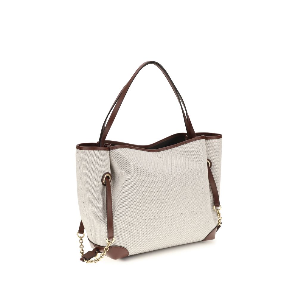 Chloé Clover Large Canvas Tote Bag Beige