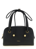 Furla Poppy S Black Leather Top Handle Bag