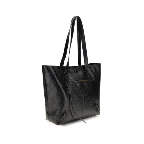 Balenciaga Le City Arena Lambskin Leather Tote Bag Black
