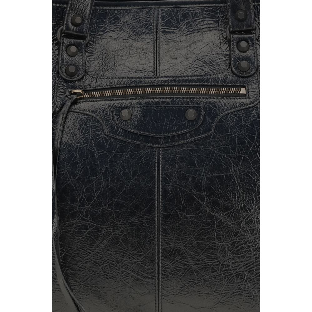 Balenciaga Le City Arena Lambskin Leather Tote Bag Black