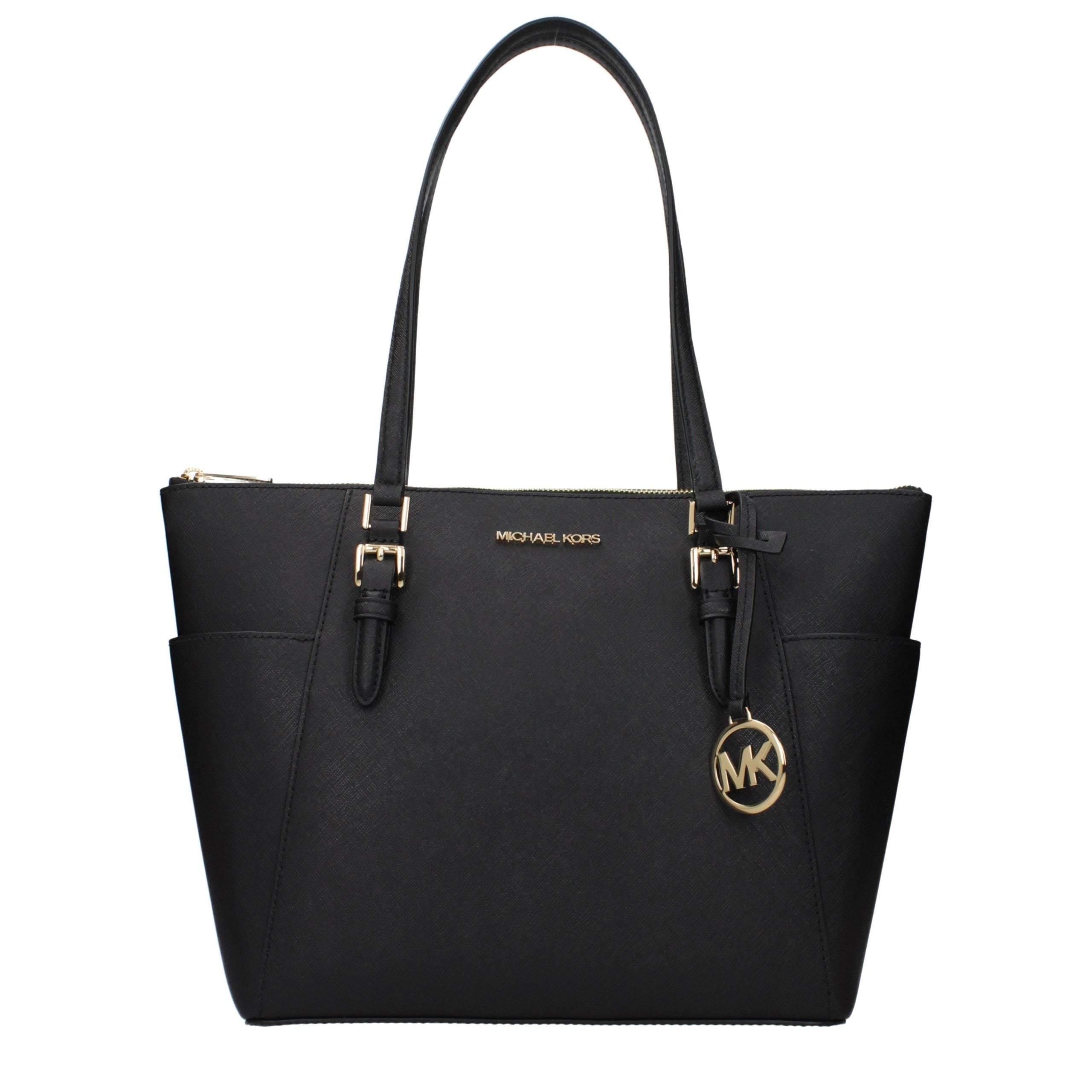 Michael Kors Jet Set Large Black Leather Tote Bag
