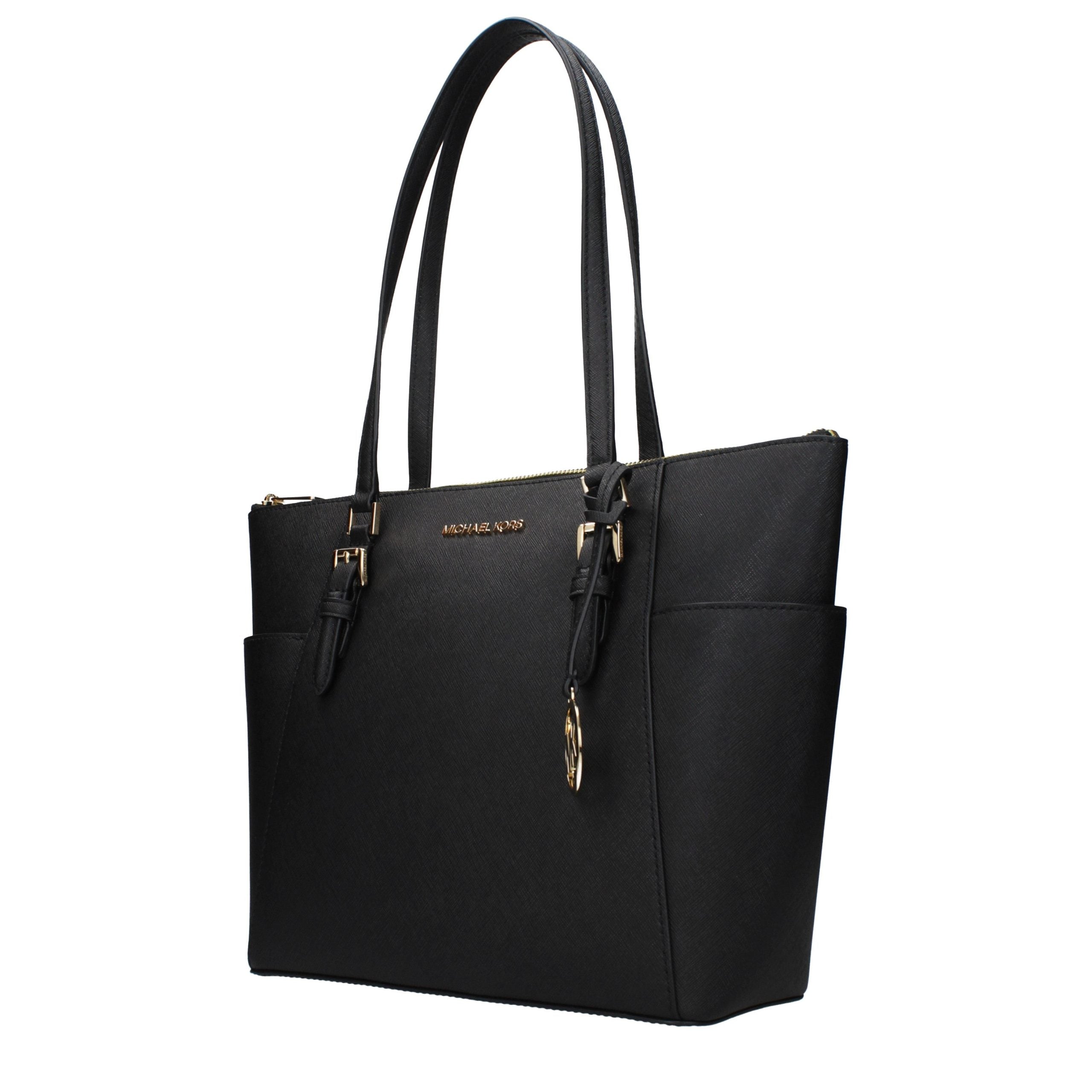 Michael Kors Jet Set Large Black Leather Tote Bag