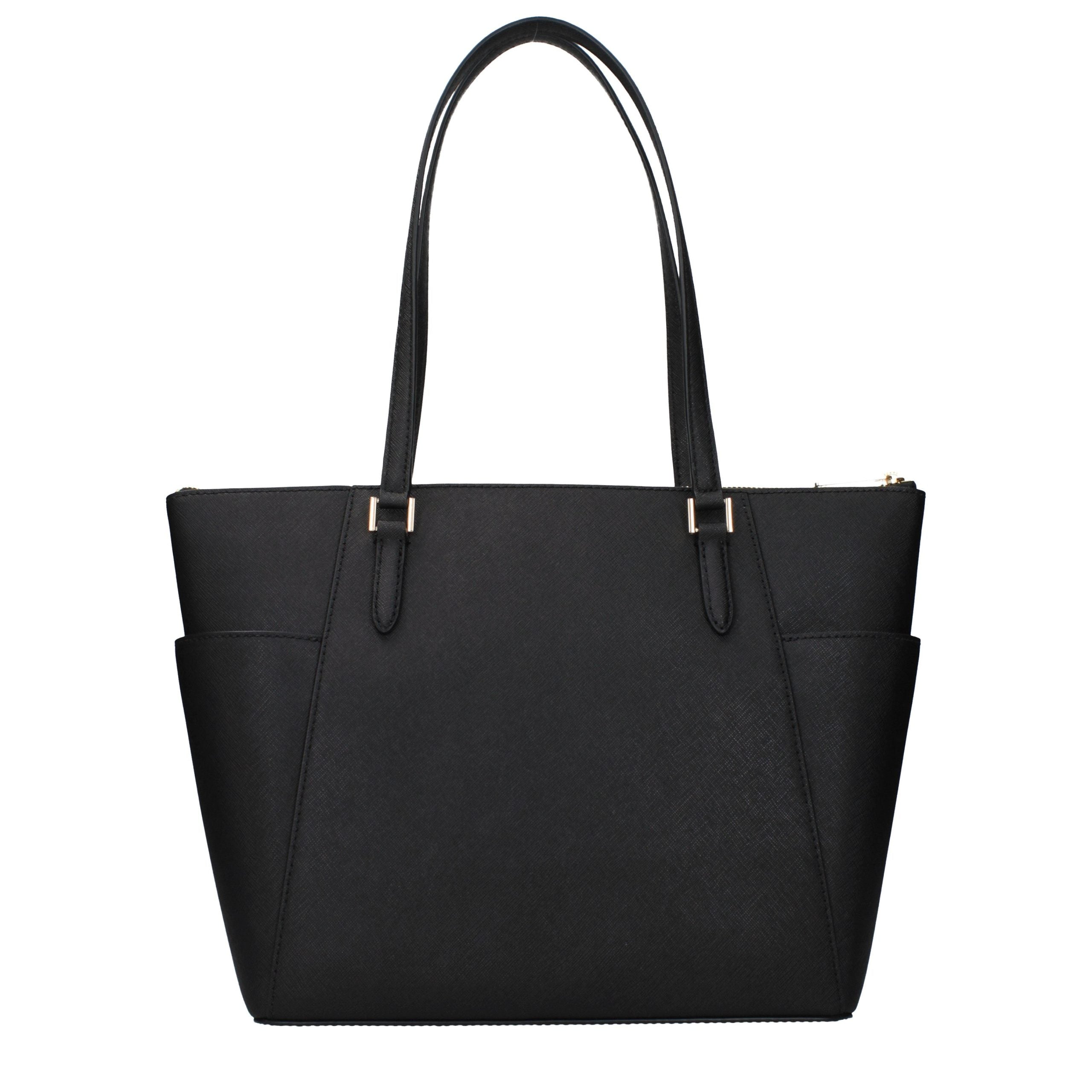 Michael Kors Jet Set Large Black Leather Tote Bag
