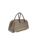 Burberry Check Canvas Travel Duffle Bag Archive Beige
