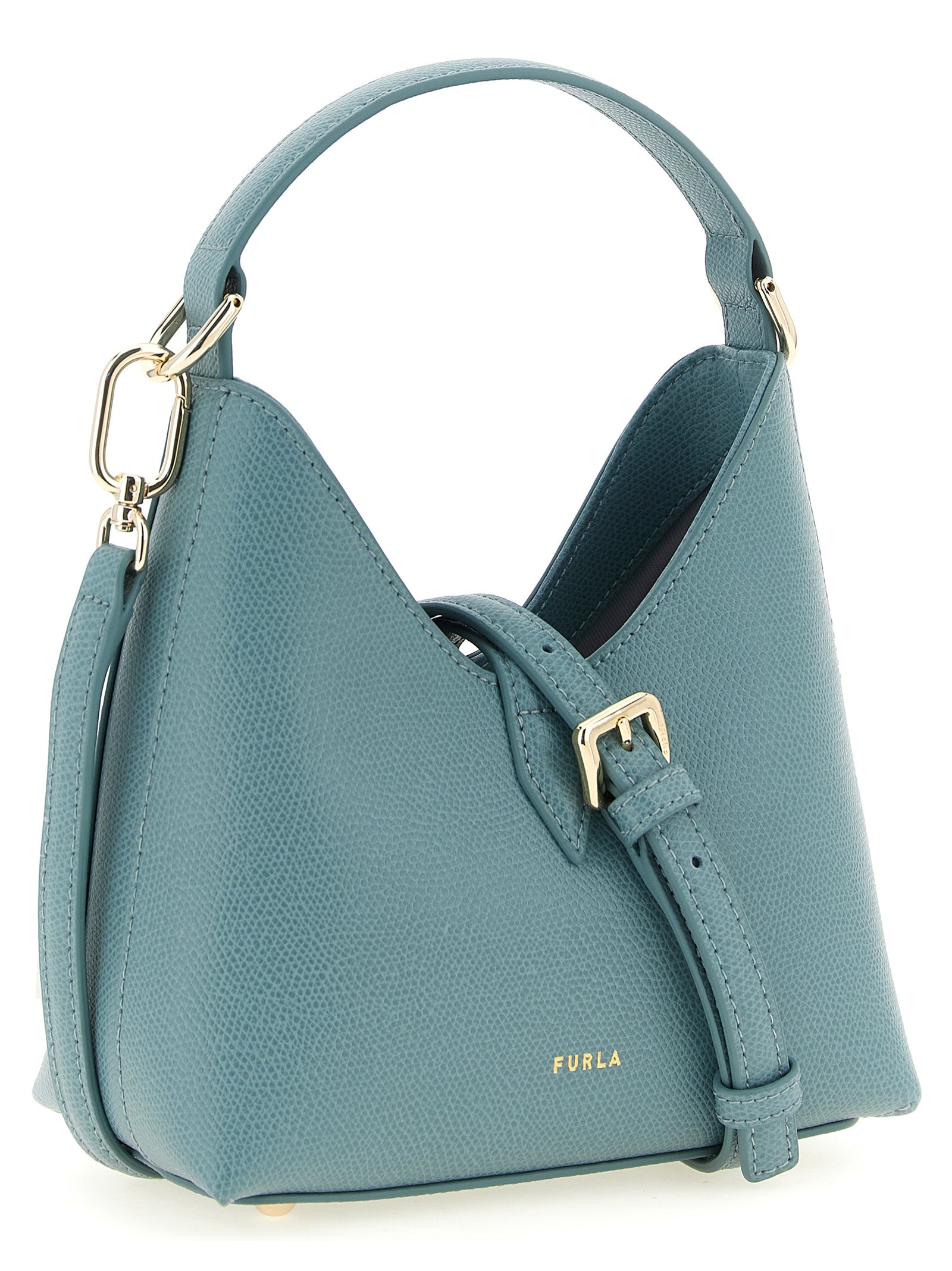 Furla Iride Mini Powder Blue Leather Shoulder Bag