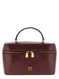 PINKO Love Birds Bordeaux Leather Vanity Bag