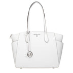Michael Kors White Leather Shoulder Tote Bag
