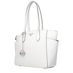 Michael Kors White Leather Shoulder Tote Bag
