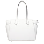 Michael Kors White Leather Shoulder Tote Bag