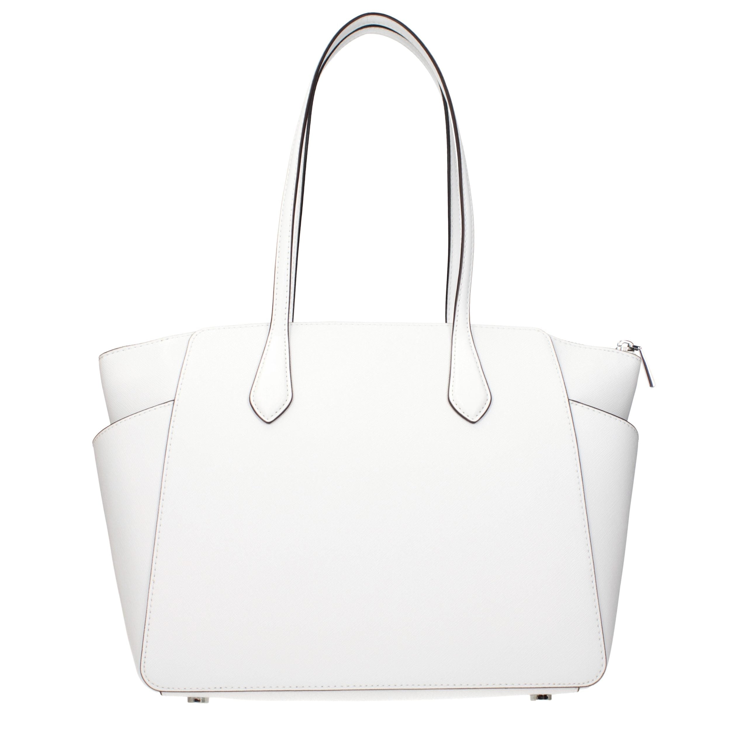 Michael Kors White Leather Shoulder Tote Bag