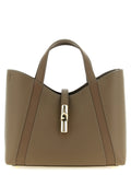 Furla Goccia S Taupe Leather Tote Bag
