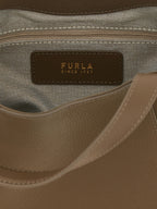 Furla Goccia S Taupe Leather Tote Bag