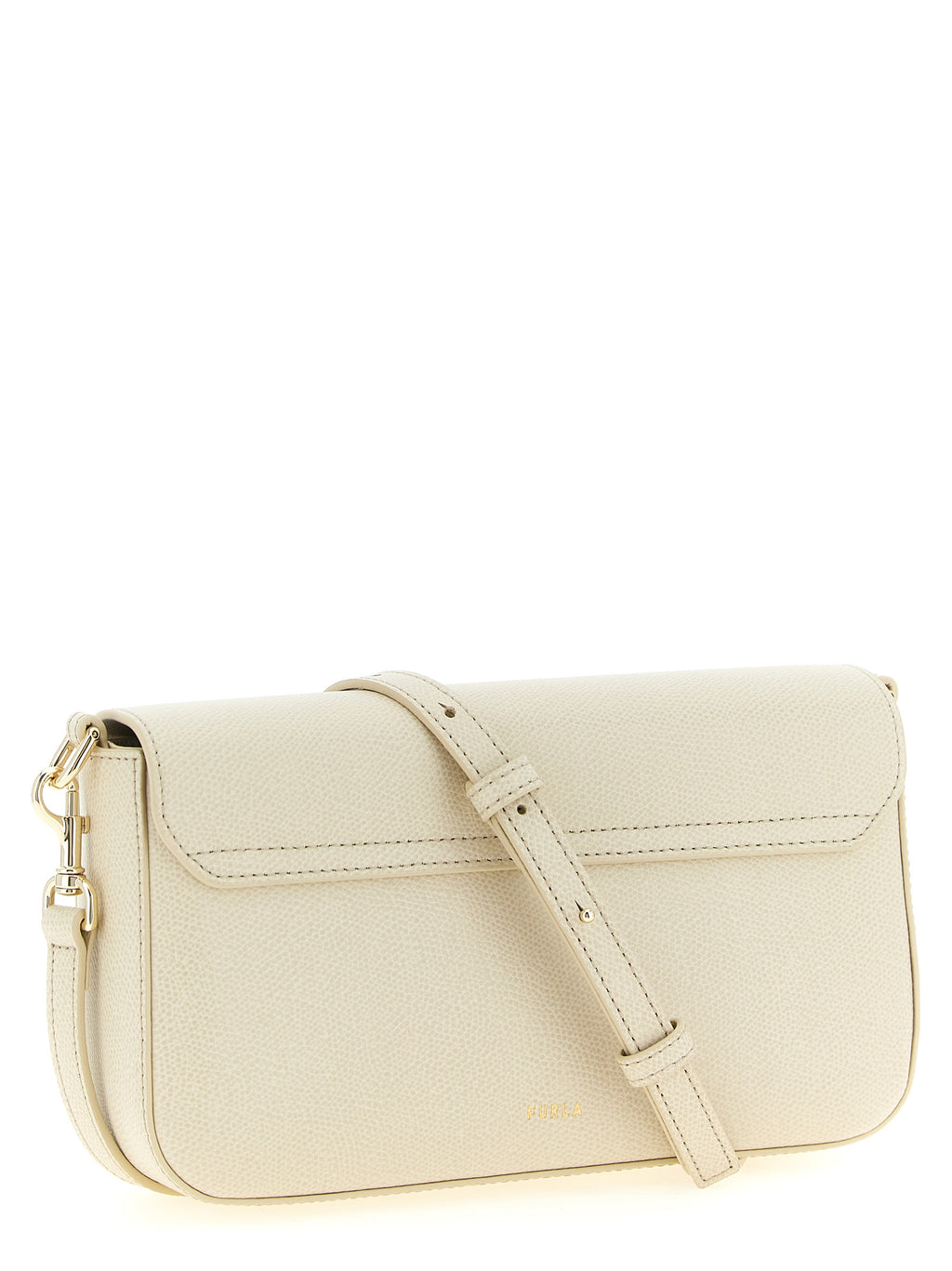 Furla Iride S Ivory Leather Crossbody Bag