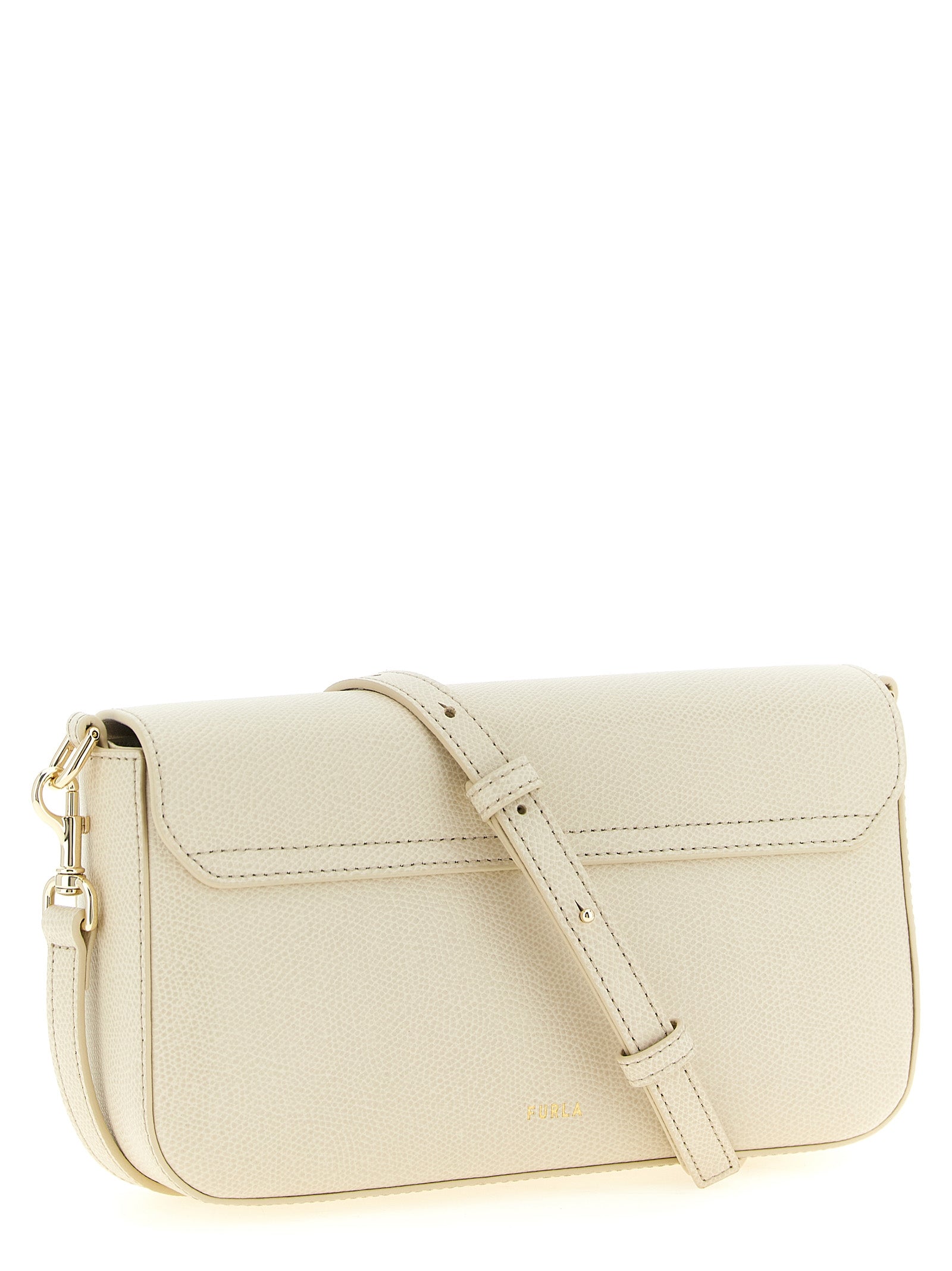 Furla Iride S Ivory Leather Crossbody Bag