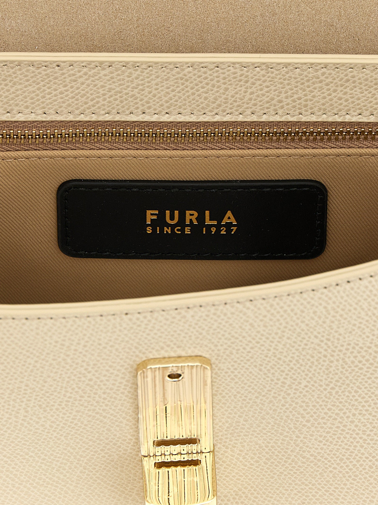 Furla Iride S Ivory Leather Crossbody Bag