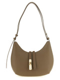 Furla Goccia S Taupe Leather Shoulder Bag