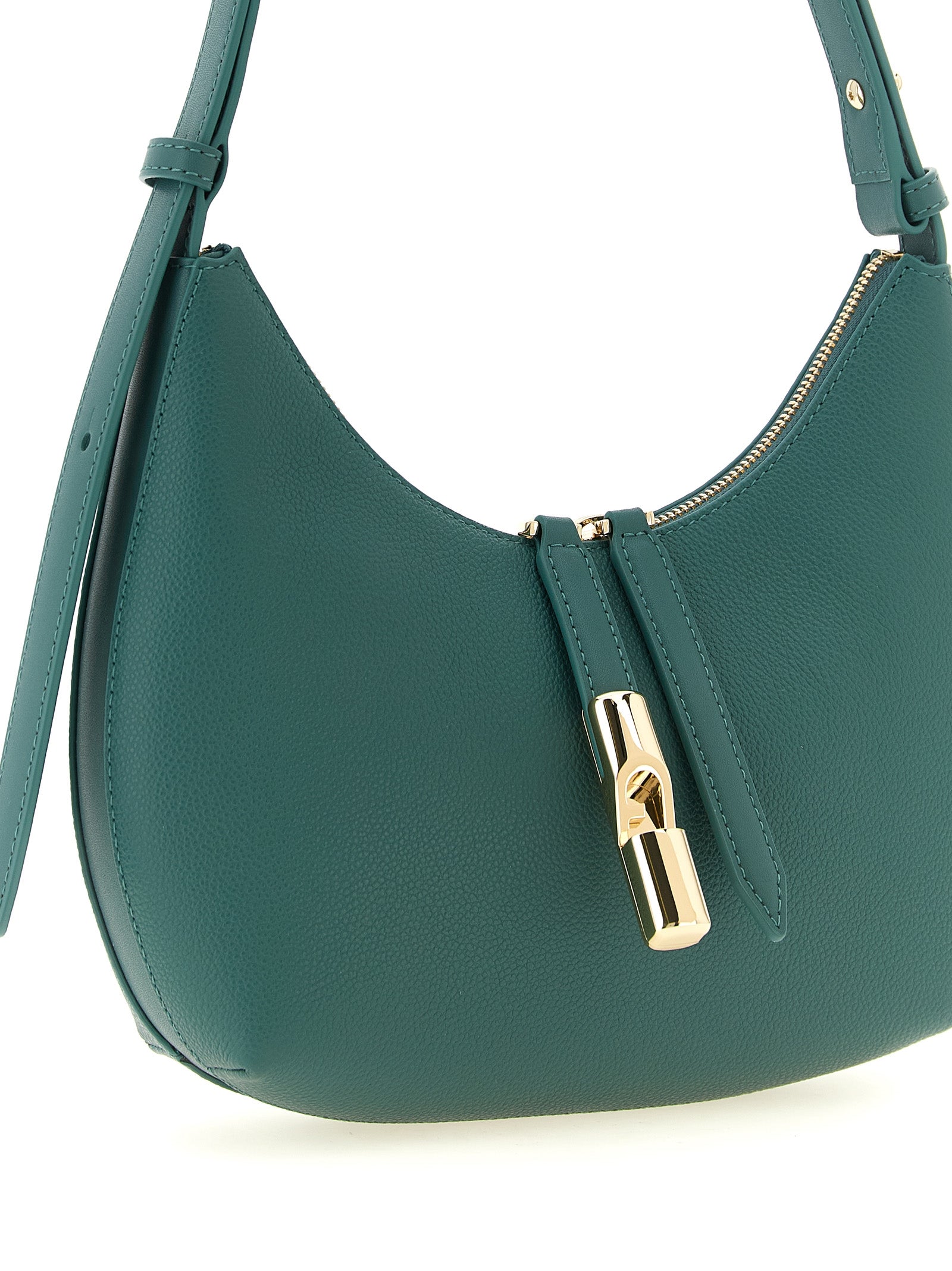 Furla Goccia S Teal Leather Shoulder Bag
