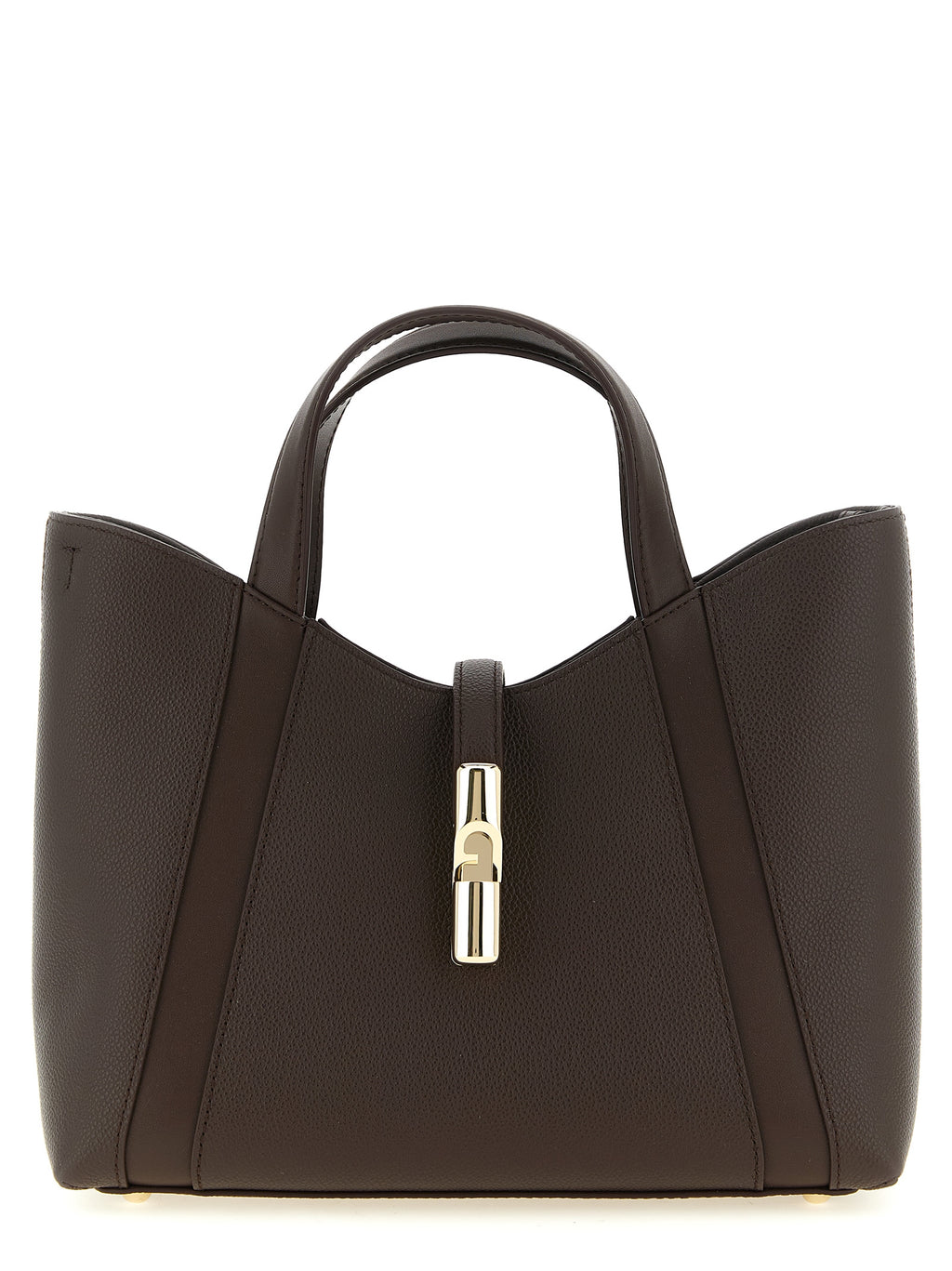 Furla Goccia S Brown Leather Tote Bag