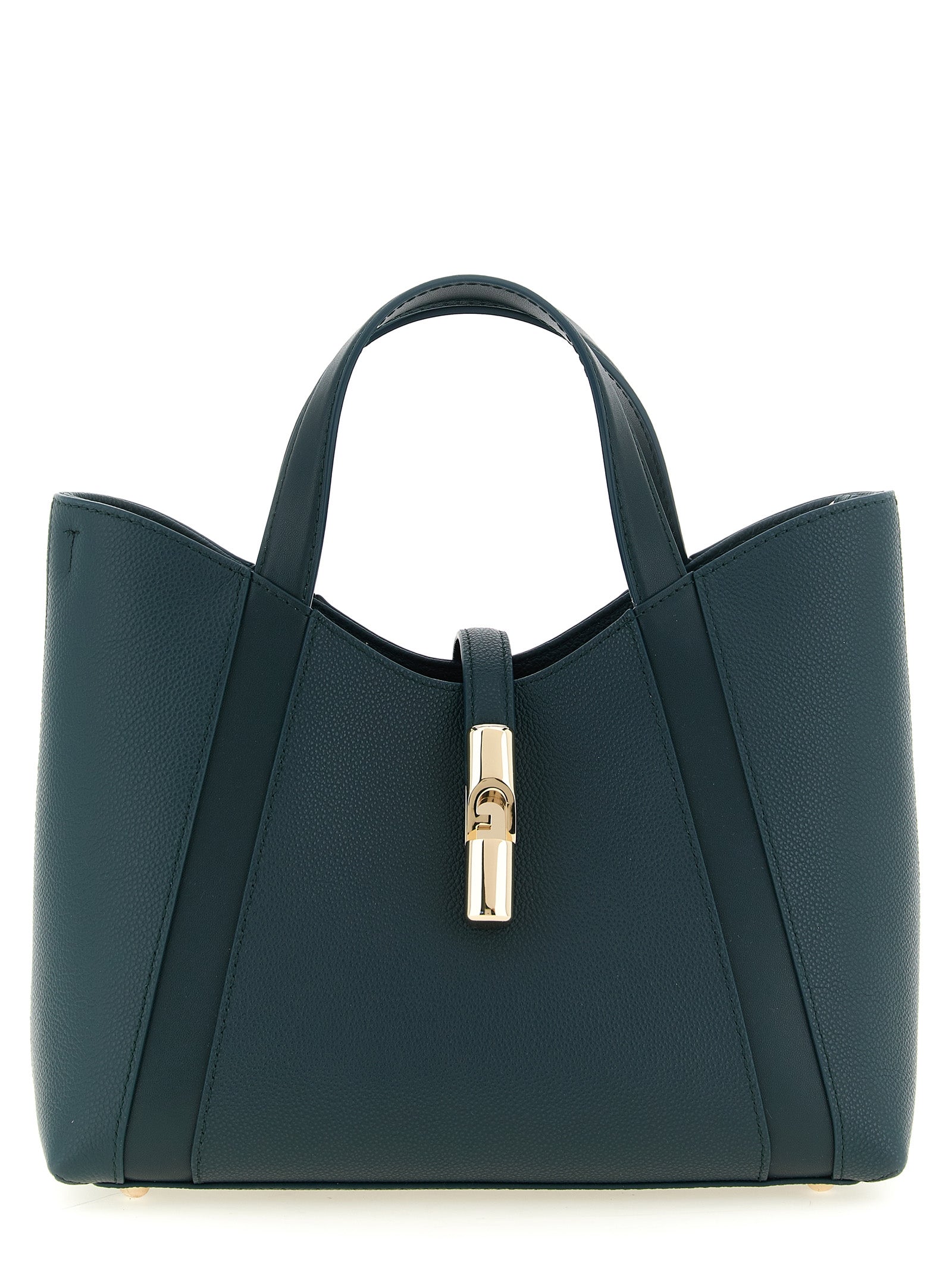 Furla Goccia S Teal Leather Tote Bag
