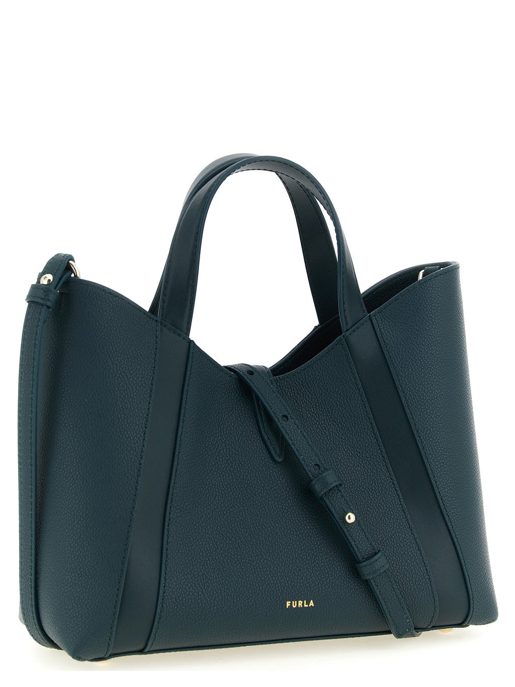 Furla Goccia S Teal Leather Tote Bag