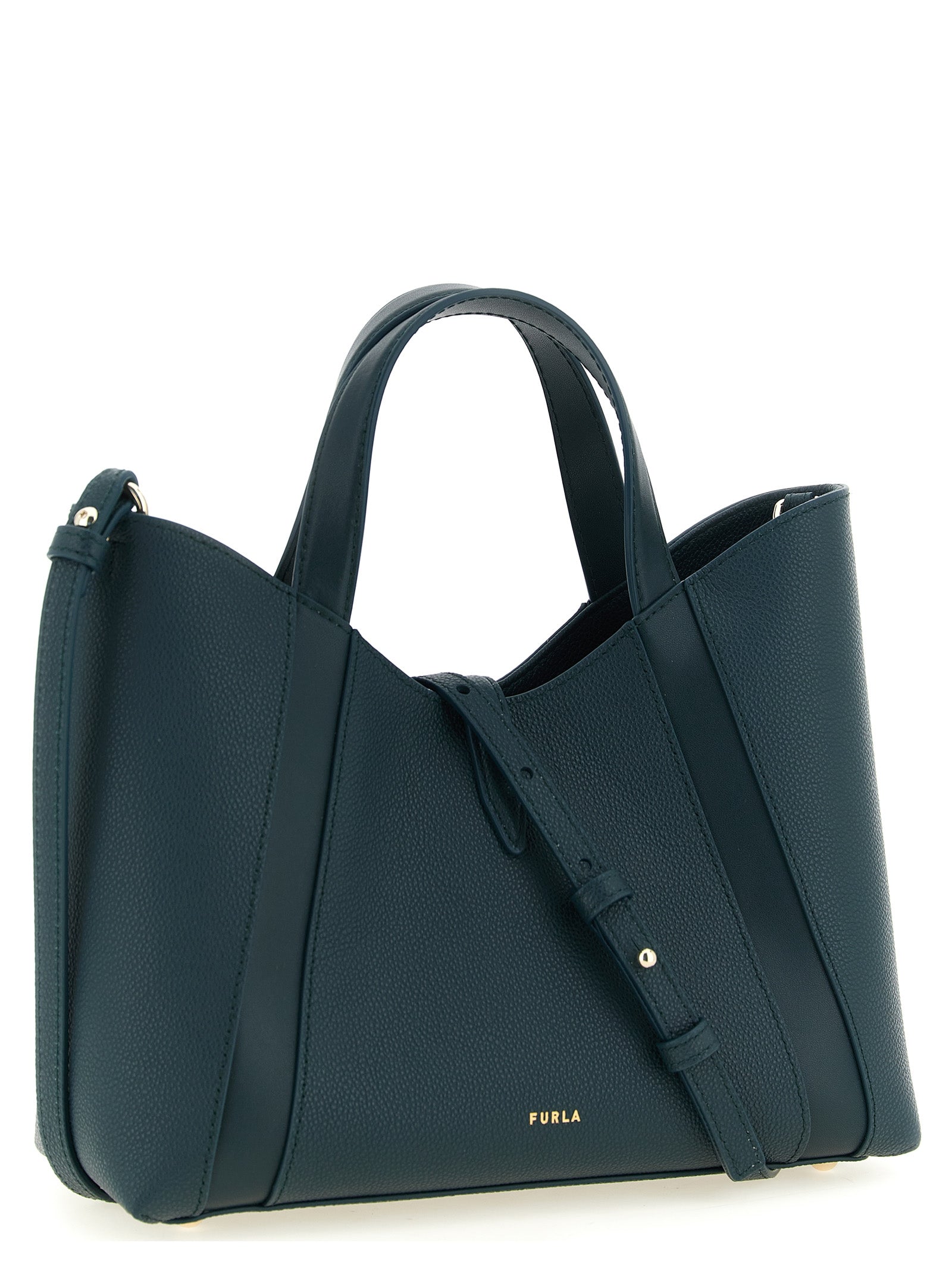 Furla Goccia S Teal Leather Tote Bag