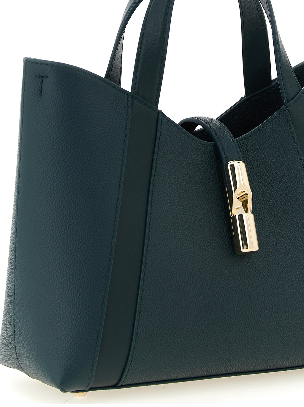 Furla Goccia S Teal Leather Tote Bag
