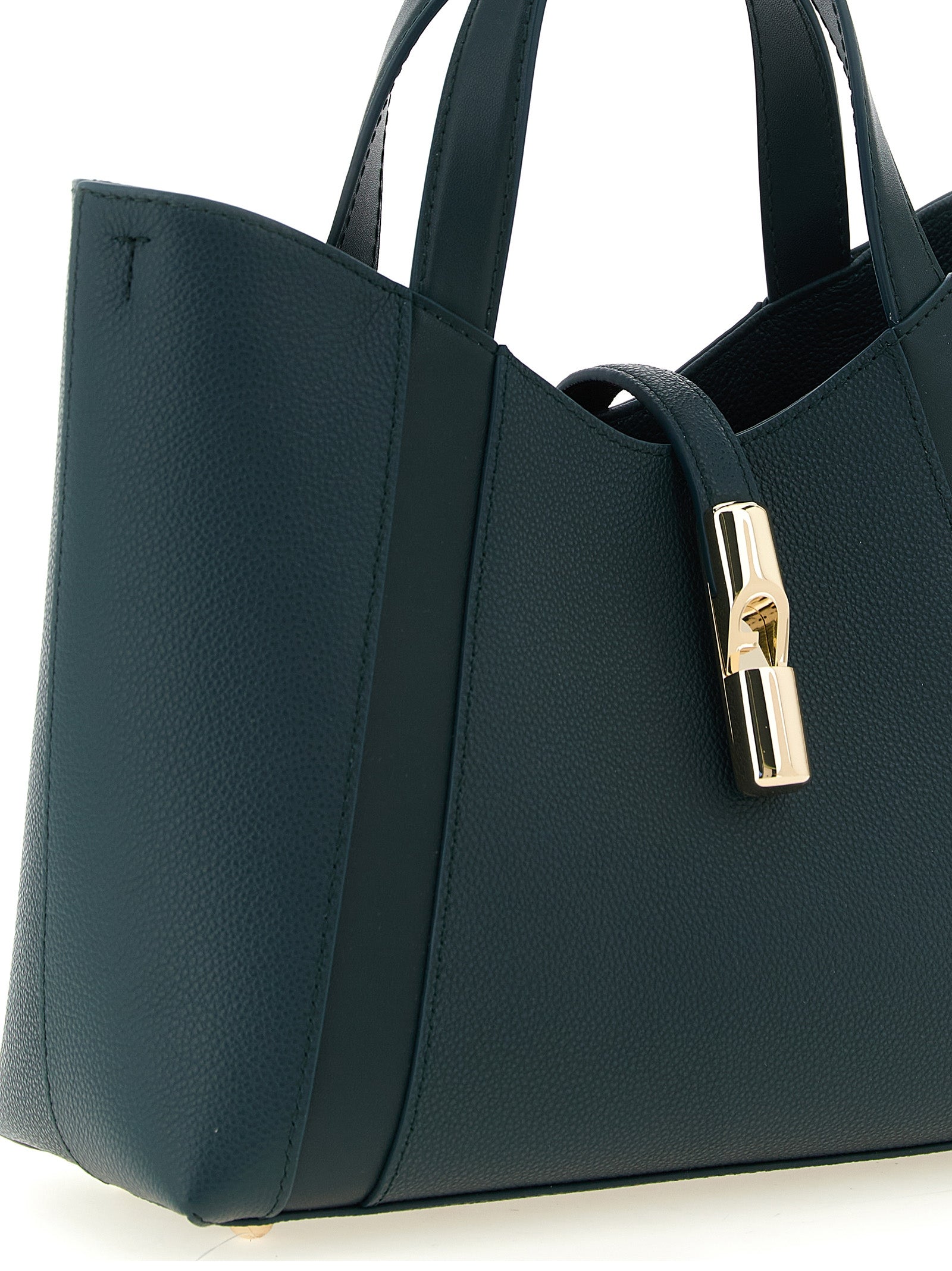 Furla Goccia S Teal Leather Tote Bag