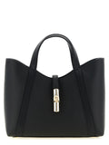 Furla Goccia S Black Leather Tote Bag