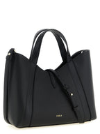 Furla Goccia S Black Leather Tote Bag