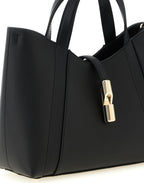 Furla Goccia S Black Leather Tote Bag