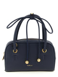 Furla Poppy Mini Navy Leather Top Handle Bag