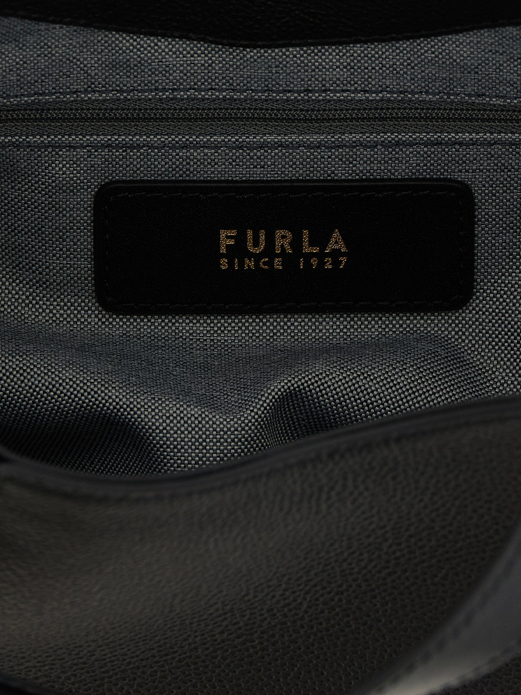 Furla Goccia S Black Leather Tote Bag