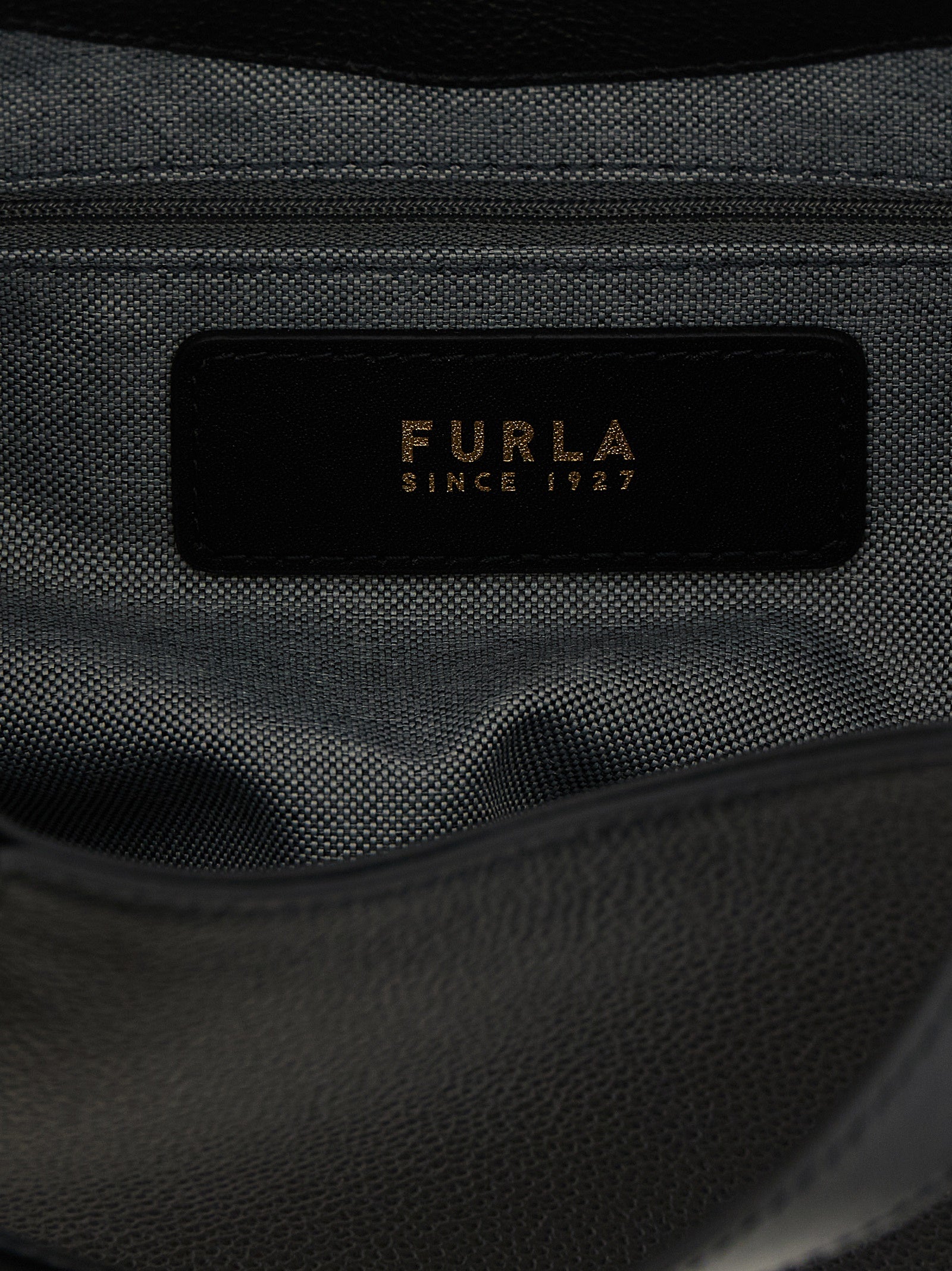 Furla Goccia S Black Leather Tote Bag
