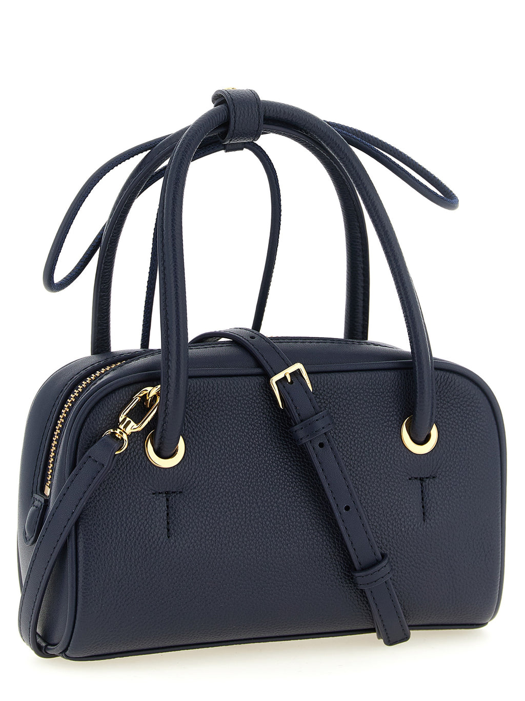 Furla Poppy Mini Navy Leather Top Handle Bag
