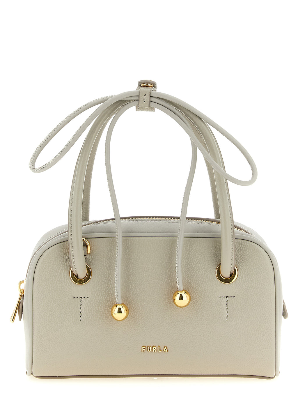 Furla Poppy Mini Urban Gray Leather Top Handle Bag