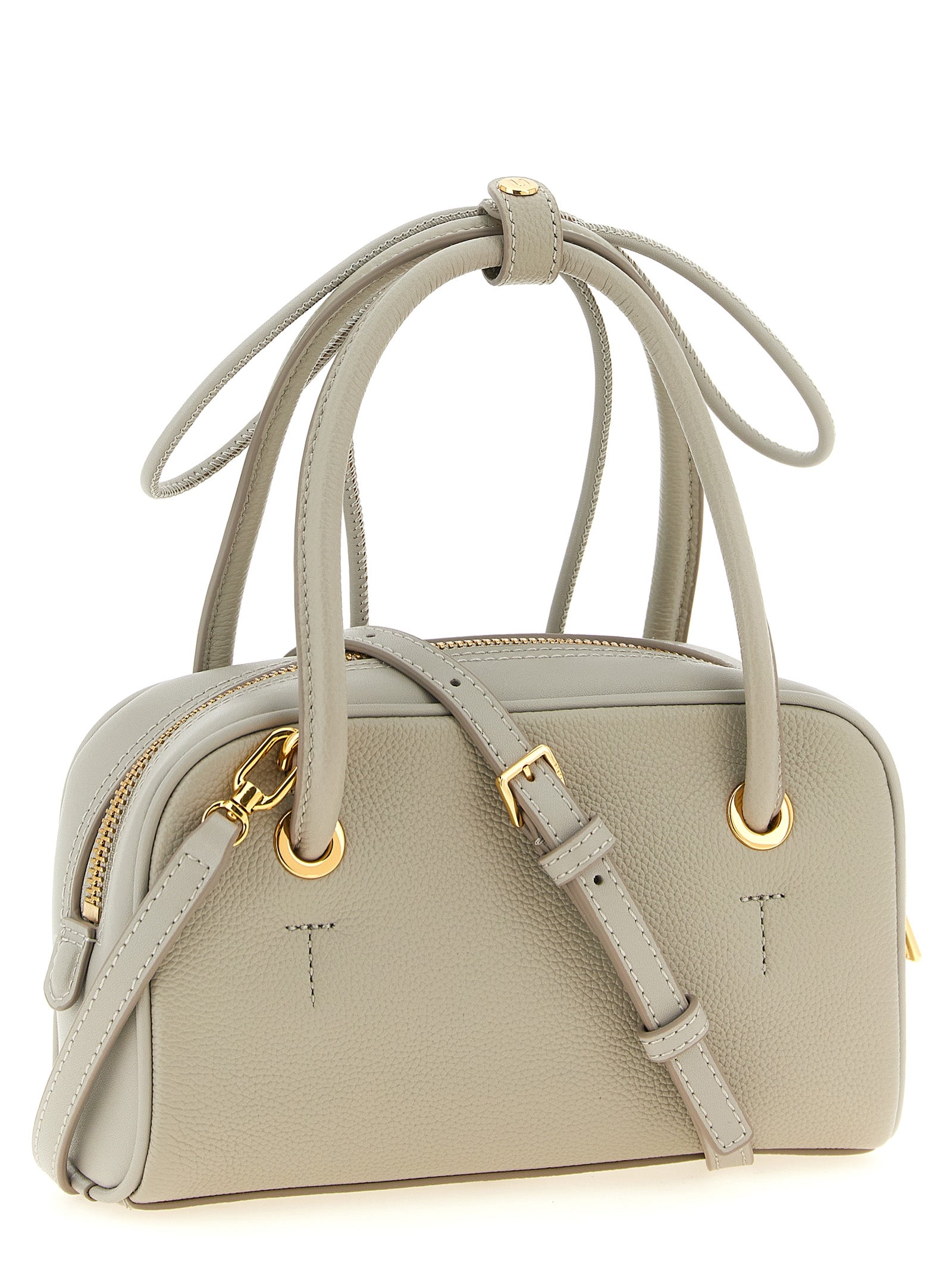 Furla Poppy Mini Urban Gray Leather Top Handle Bag