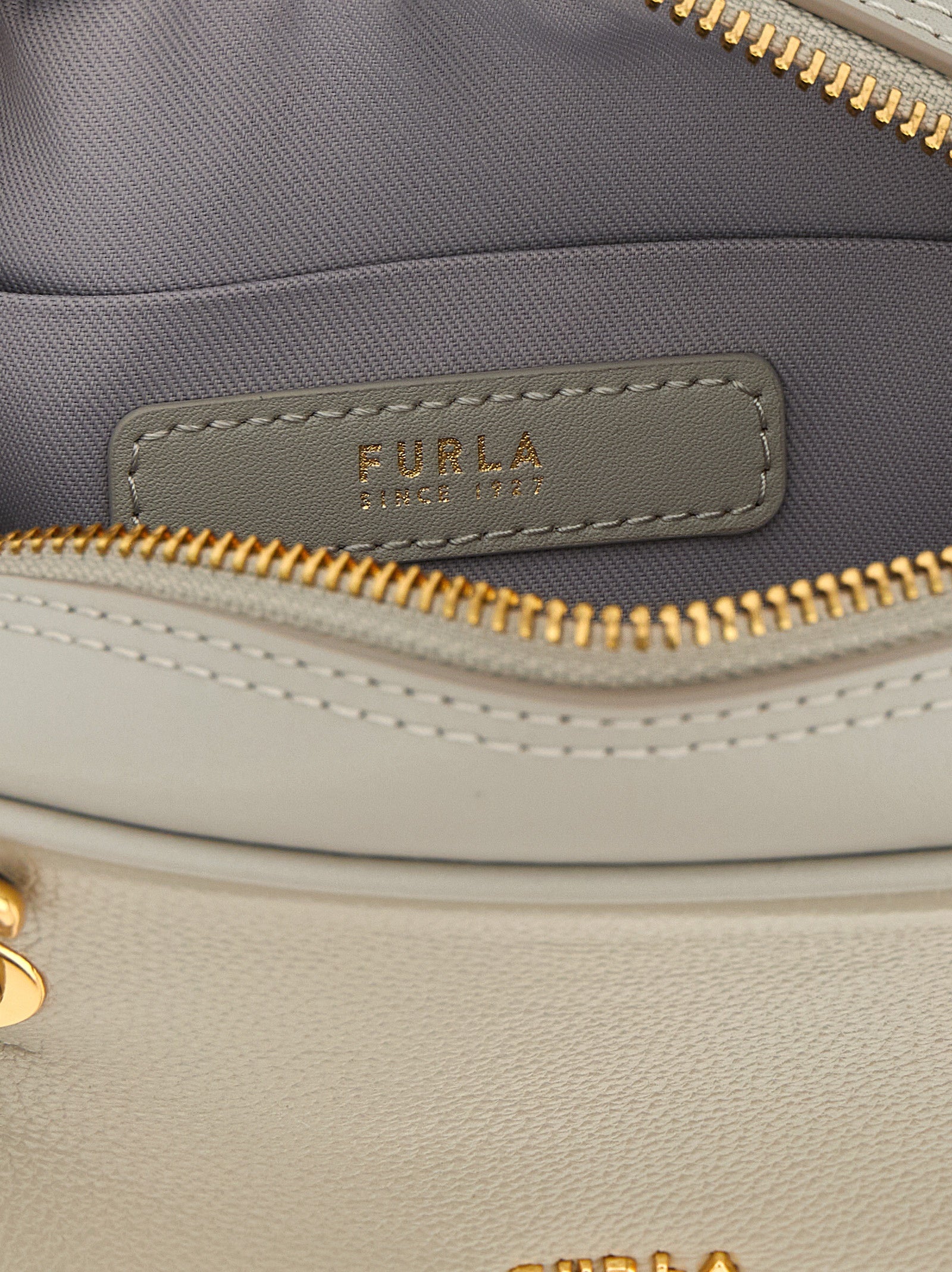 Furla Poppy Mini Urban Gray Leather Top Handle Bag