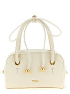 Furla Poppy S White Leather Top Handle Bag