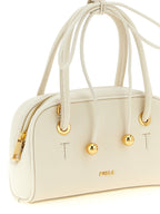 Furla Poppy S White Leather Top Handle Bag