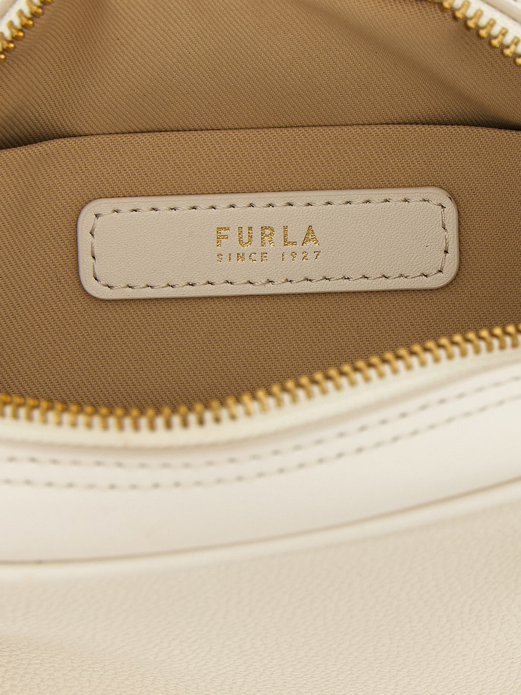 Furla Poppy S White Leather Top Handle Bag