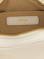Furla Poppy S White Leather Top Handle Bag