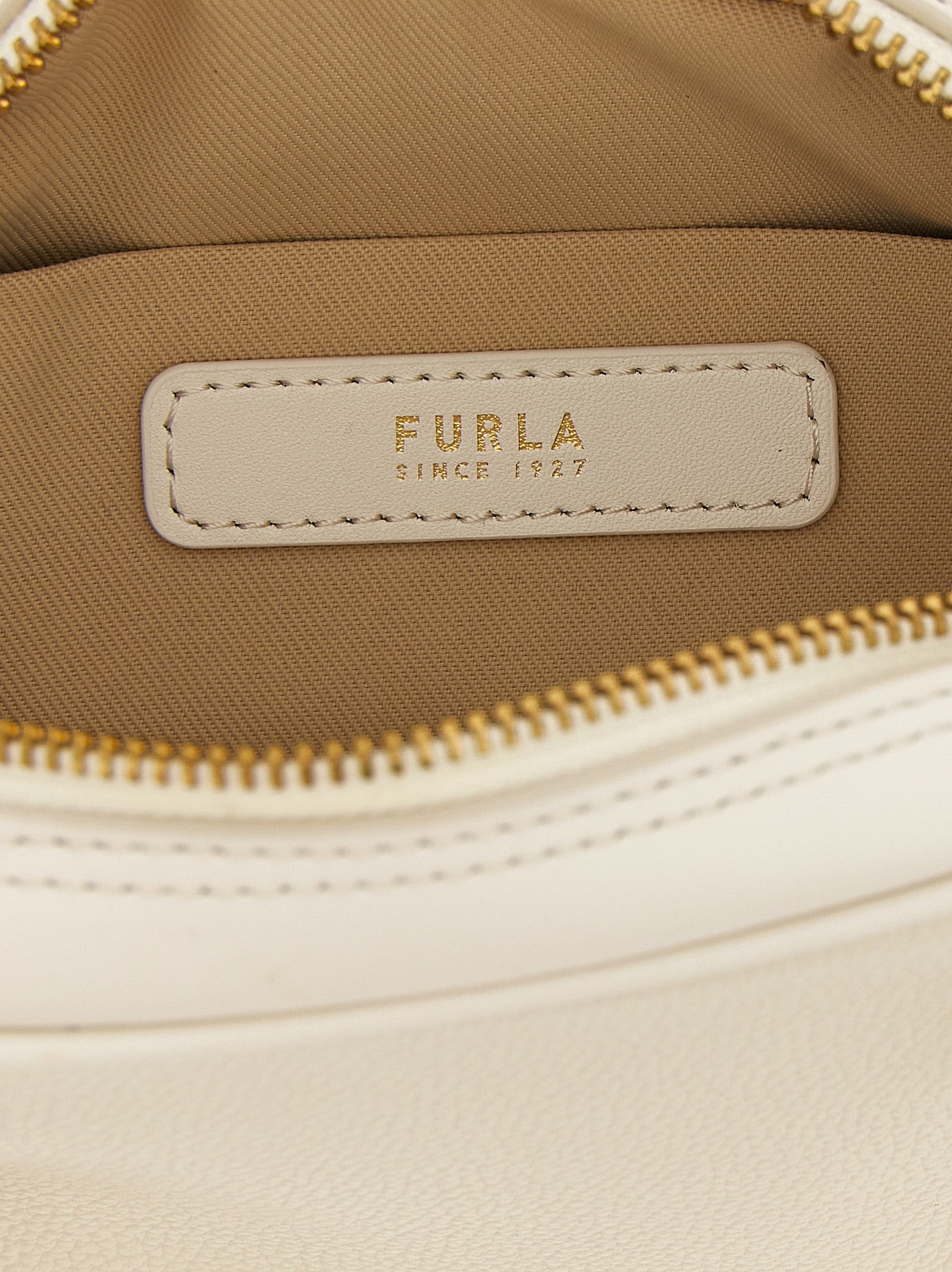 Furla Poppy S White Leather Top Handle Bag