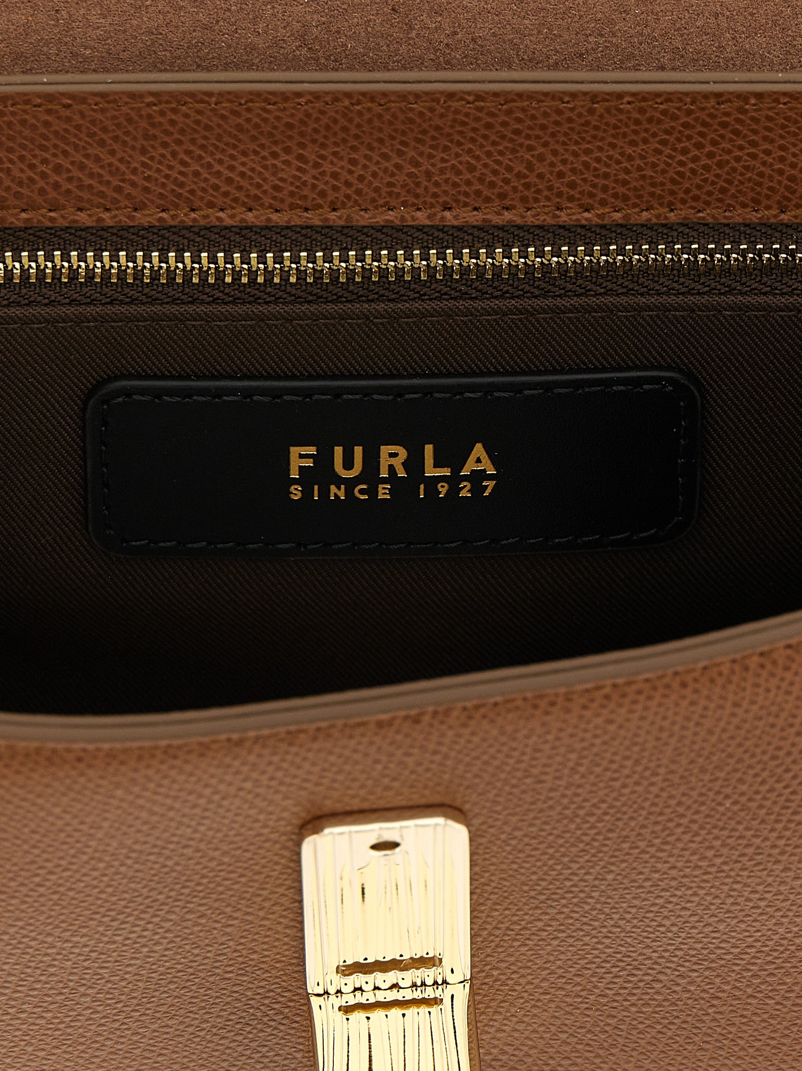 Furla Iride S Cognac Leather Crossbody Bag