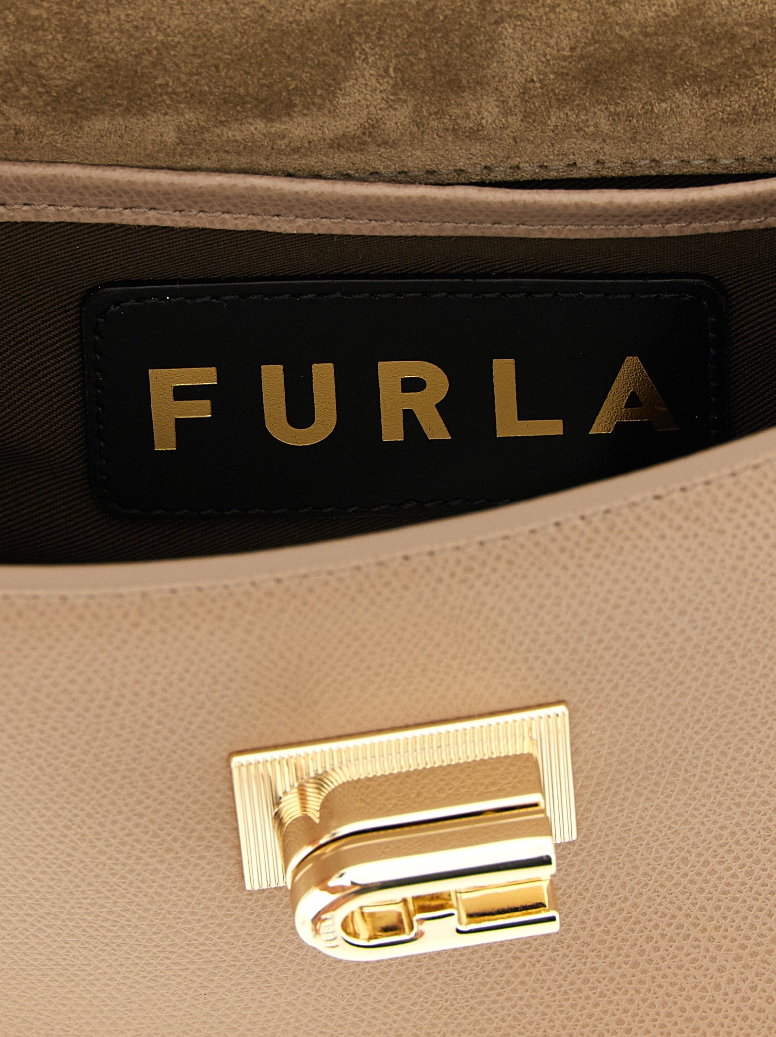 Furla 1927 Mini Beige Leather Shoulder Bag