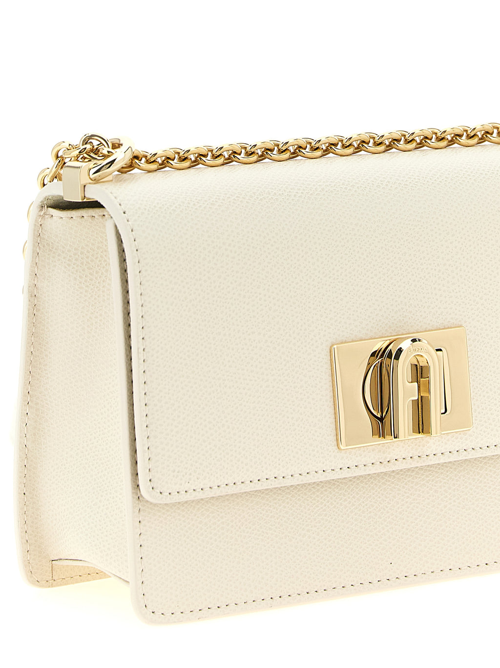 Furla 1927 Mini White Leather Shoulder Bag