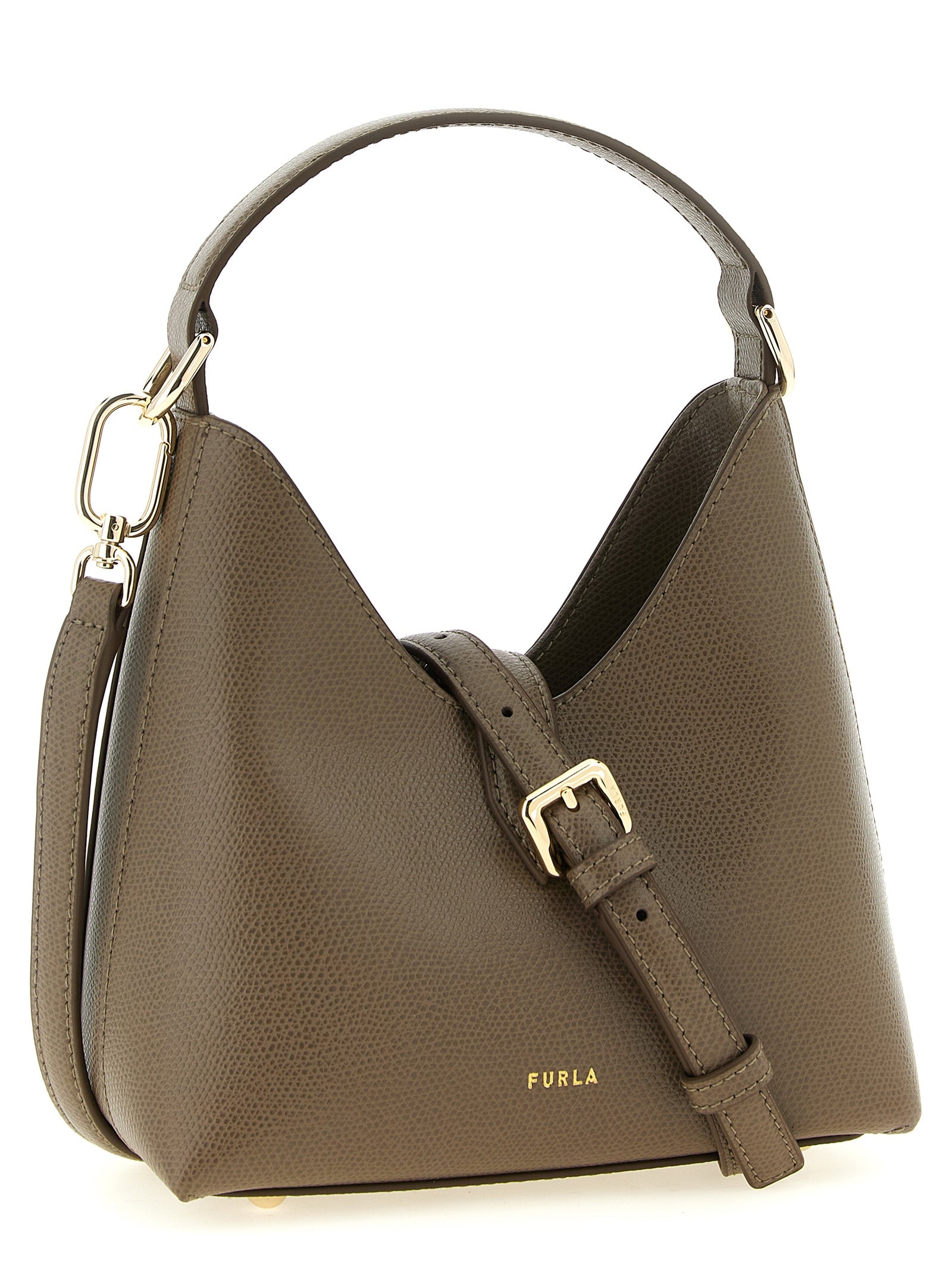 Furla Iride Mini Olive Leather Shoulder Bag